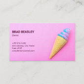 roomijsbedrijf | minimalistisch roze visitekaartje (Voorkant)
