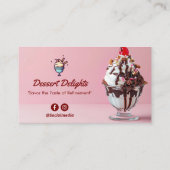 roomijsbedrijf | Roze Schattigee streepjescode Visitekaartje (Achterkant)