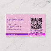 roomijsbedrijf | Roze Schattigee streepjescode Visitekaartje (Voorkant)