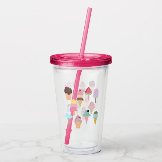 roomijsconus acryl drinkbeker (Achterkant)