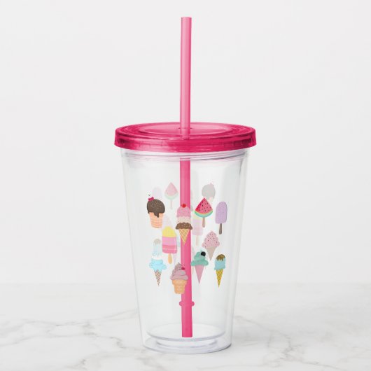 roomijsconus acryl drinkbeker (Voorkant)