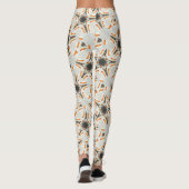 roomkleurig sterrenpatroon bruin wit leggings (Achterkant)