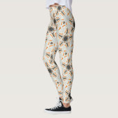 roomkleurig sterrenpatroon bruin wit leggings (Links)