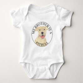 Roomkleurige Crème Pitbull Hond Romper