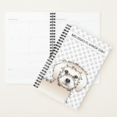 Roomkleurige Mini Goldendoodle Cartoonhond & Tekst Planner (Display)