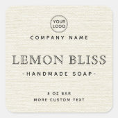 Roomkleurige, niet-witte etiketten met vierkante e (Voorkant)