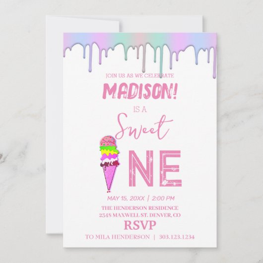 Roomkleurstoffen met zoete ijs, regenboogkleuren,  kaart (Voorkant)