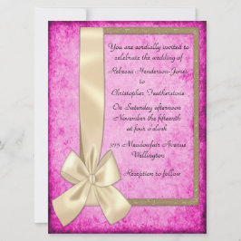  roomlintje op roze bruiloft kaart