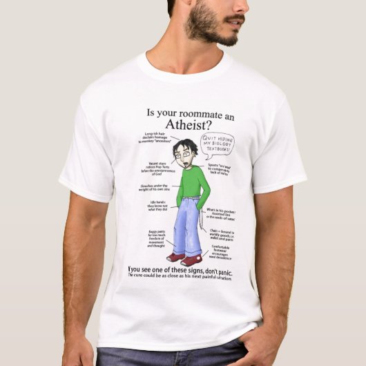 Roommate Atheist T-shirt (Voorkant)