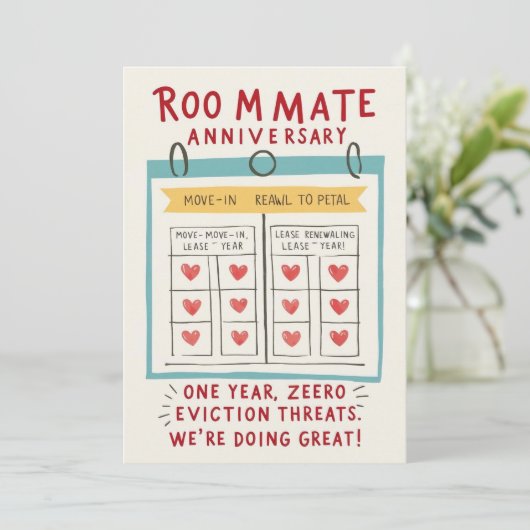 Roommate Jubileum Kaart (Staand voorkant)