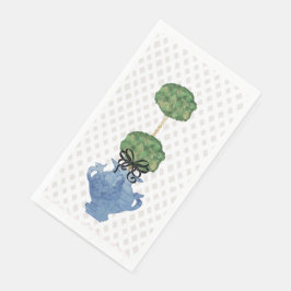 Roompot met crème lattice topiaire  servet