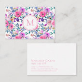 Roomroze kleur van Floral Visitekaartje (Voorkant / Achterkant)