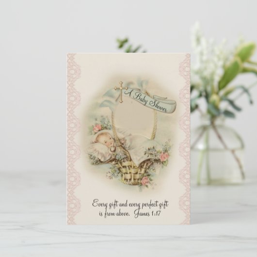 Rooms-katholiek  Baby shower Kaart (Staand voorkant)