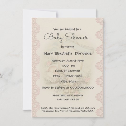 Rooms-katholiek  Baby shower Kaart (Achterkant)