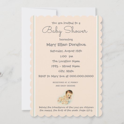 Rooms-katholiek Baby shower Kaart (Achterkant)