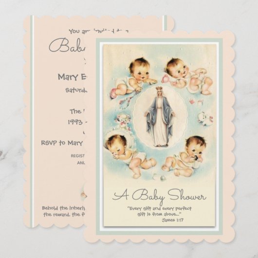 Rooms-katholiek  Baby shower Kaart (Voorkant / Achterkant)