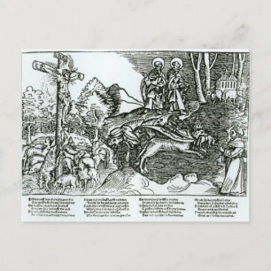 rooms-katholiek en het lutheranisme worden betwist briefkaart