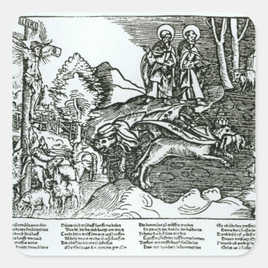 rooms-katholiek en het lutheranisme worden betwist vierkante sticker (Voorkant)