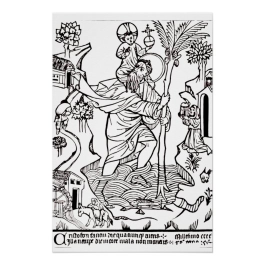 Rooms-katholieke heilige Christoffel Perfect Poster (Voorkant)