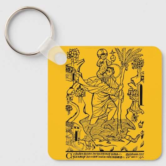 Rooms-katholieke heilige Christoffel Sleutelhanger (Voorkant)