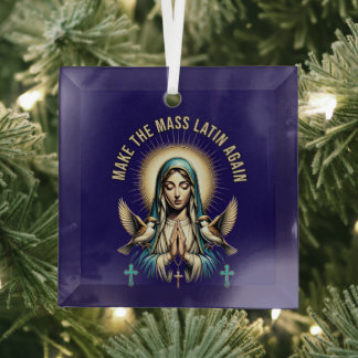 Rooms-Katholieke Heilige Maagd Maria Latijnse mis Glas Ornament