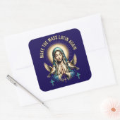 Rooms-Katholieke Heilige Maagd Maria Latijnse mis Vierkante Sticker (Envelop)