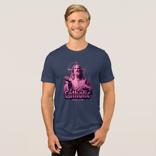 Rooms-Katholieke Kerk sinds 33 n.Chr Tri-Blend Shirt (Voorkant volledig)