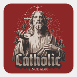 Rooms-Katholieke Kerk sinds 33 na Christus Jezus C Vierkante Sticker