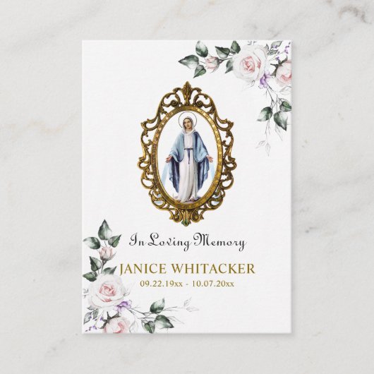 Rooms-Katholieke Maagd Maria Begrafenisgebed Kaart Plaatskaartje (Voorkant)