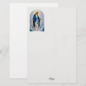 Rooms-Katholieke Maagd Maria Rode Rozen Gepersonal Briefpapier (Voorkant / Achterkant)