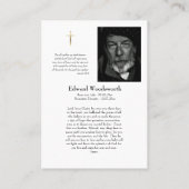 Rooms-Katholieke Memorial Foto Gebed Kaart Plaatskaartje (Achterkant)