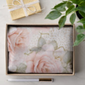 Roomse Roze Rozen Bloemige Bruiloft Tissuepapier (Geschenk)