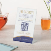 Roomservice eten bestellen Hotel Motel B&B QR code Reclamebord Met Voetstuk (Insitu)