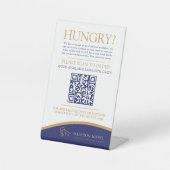 Roomservice eten bestellen Hotel Motel B&B QR code Reclamebord Met Voetstuk (Voorkant)
