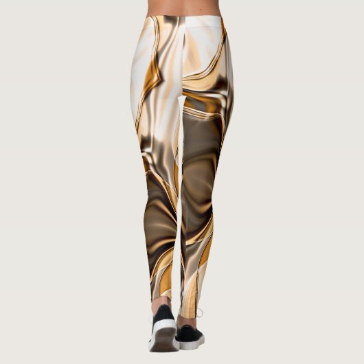 Roomvormig oranje tot bruin getwiste reflecterende leggings (Achterkant)