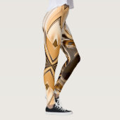 Roomvormig oranje tot bruin getwiste reflecterende leggings (Rechts)