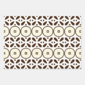 Roomwitte en bruine Marokkaanse mozaïekpatronen Inpakpapier Vel (Voorkant 3)