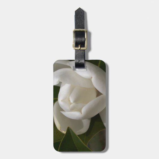 Roomwitte magnoliebloem bagagelabel (Voorkant verticaal)