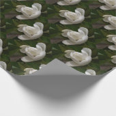 Roomwitte magnoliebloem cadeaupapier (Hoek)