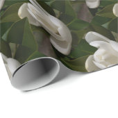 Roomwitte magnoliebloem cadeaupapier (Rol Hoek)