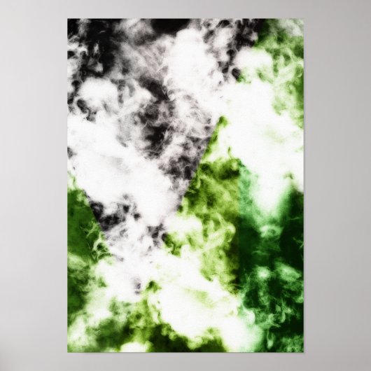 Roomzwart en groen abstract poster (Voorkant)