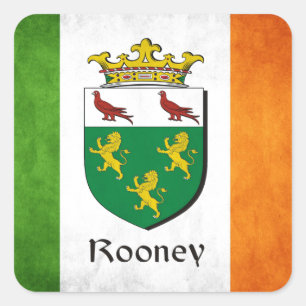 Rooney Ierse vlag Vierkante Sticker