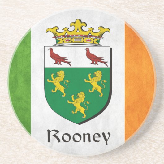 Rooney Ierse vlag Zandsteen Onderzetter (Voorkant)