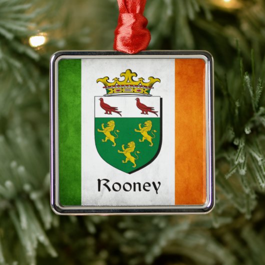 Rooney Irish Flag Metalen Ornament (Boom)