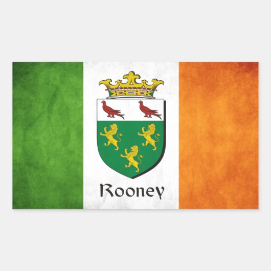 Rooney Irish Flag Rechthoekige Sticker (Voorkant)