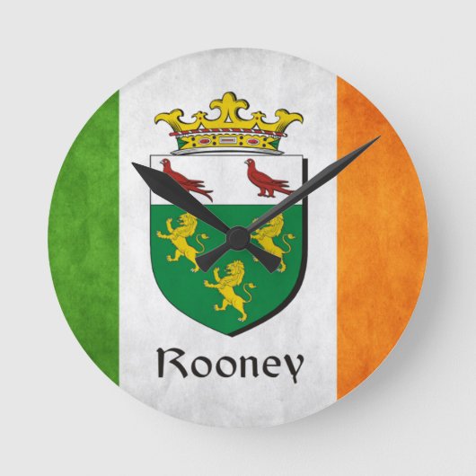 Rooney Irish Flag Ronde Klok (Voorkant)