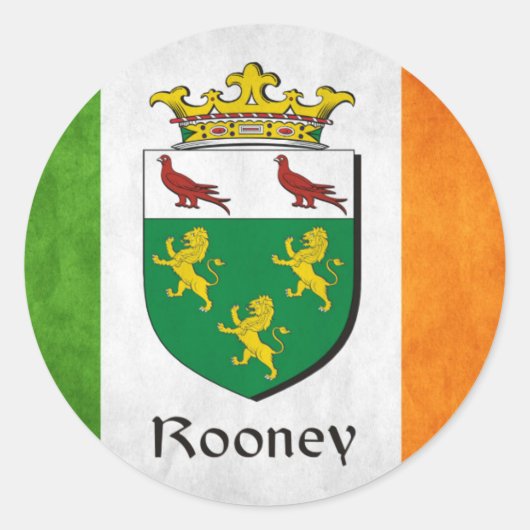 Rooney Irish Flag Ronde Sticker (Voorkant)