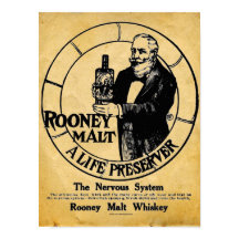  Rooney Malt Whiskey Liquor Sign