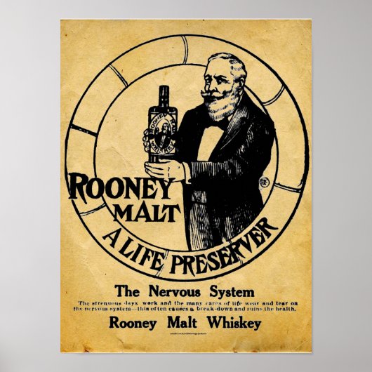  Rooney Malt Whiskey Liquor Sign Poster (Voorkant)