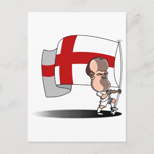Rooney met ENGLAND Flag Briefkaart (Voorkant)